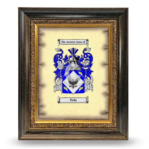 Vela Coat of Arms Framed - Heirloom