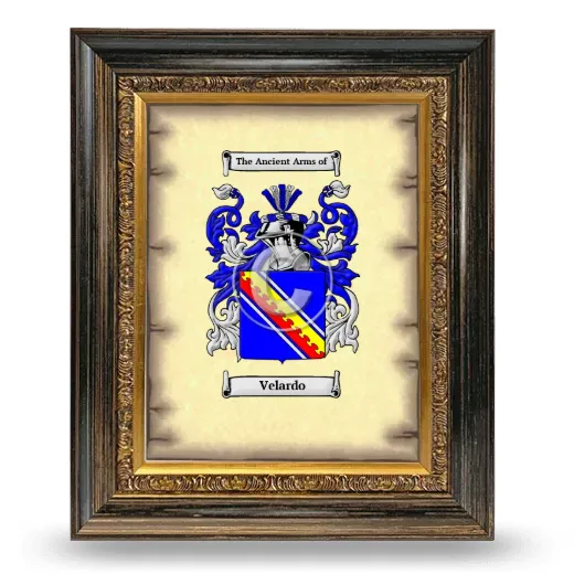 Velardo Coat of Arms Framed - Heirloom