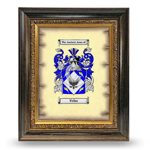 Velas Coat of Arms Framed - Heirloom