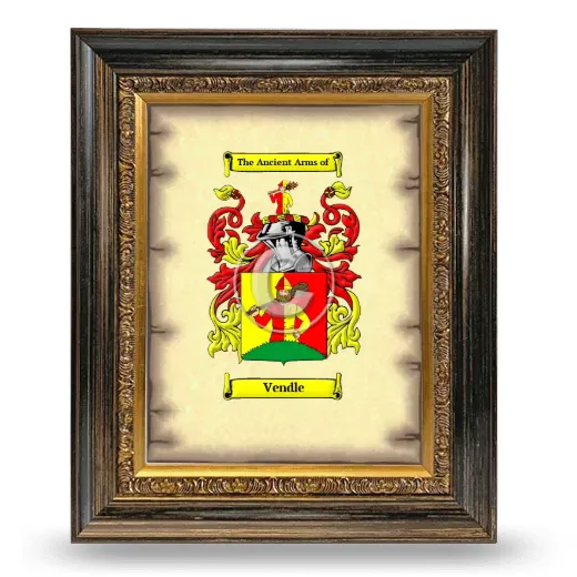 Vendle Coat of Arms Framed - Heirloom