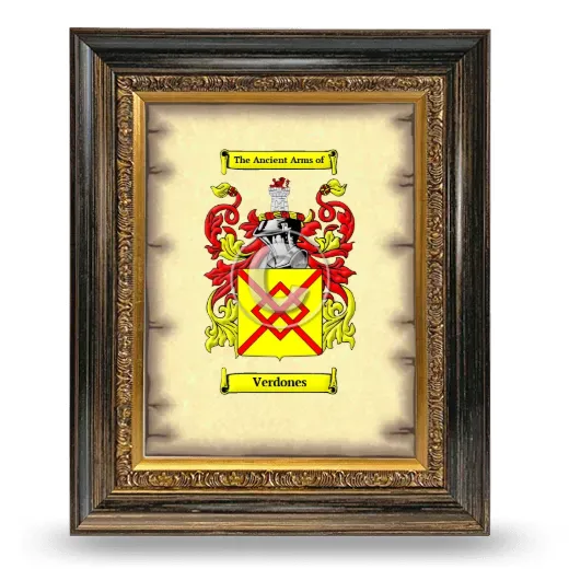 Verdones Coat of Arms Framed - Heirloom