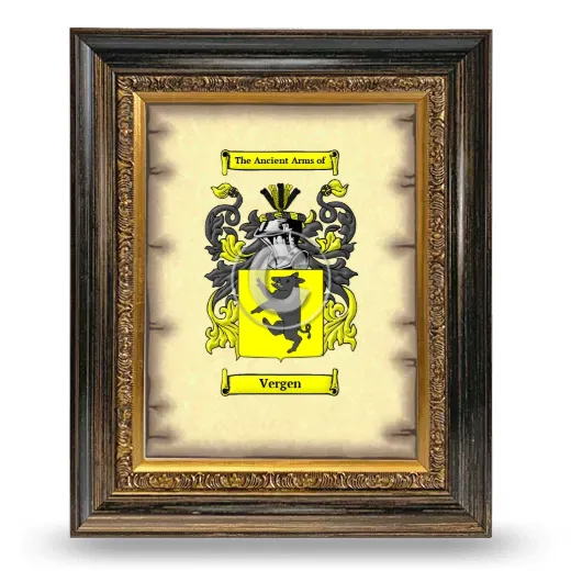Vergen Coat of Arms Framed - Heirloom