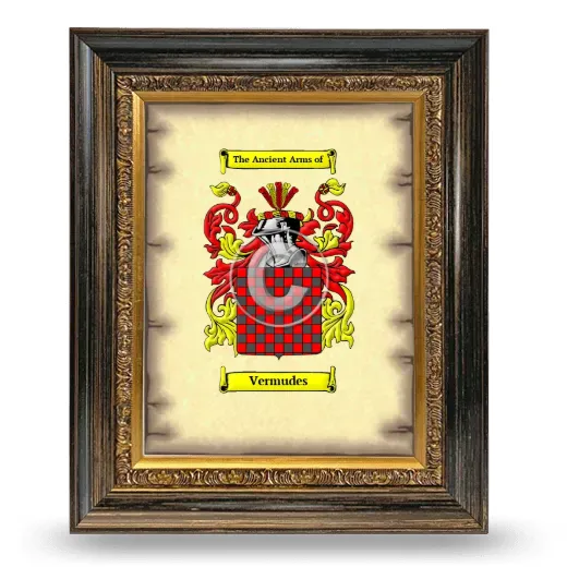 Vermudes Coat of Arms Framed - Heirloom