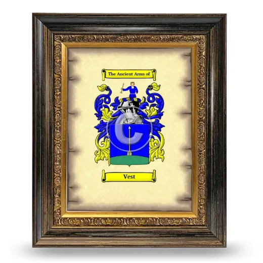 Vest Coat of Arms Framed - Heirloom