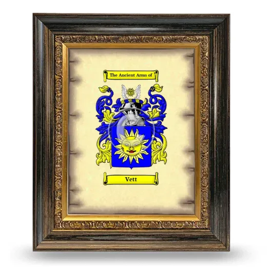 Vett Coat of Arms Framed - Heirloom