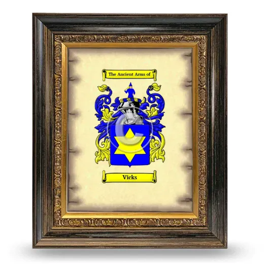 Vicks Coat of Arms Framed - Heirloom