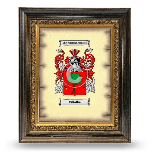 Villalba Coat of Arms Framed - Heirloom