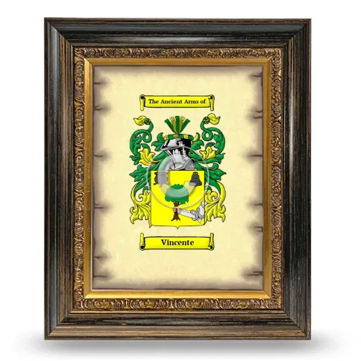Vincente Coat of Arms Framed - Heirloom