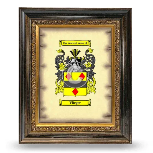 Vlieger Coat of Arms Framed - Heirloom