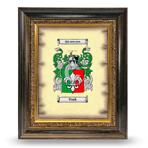 Voak Coat of Arms Framed - Heirloom