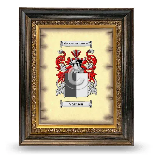 Vognsen Coat of Arms Framed - Heirloom