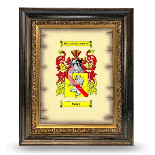 Voice Coat of Arms Framed - Heirloom