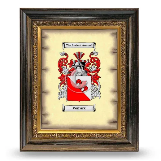 Von'arx Coat of Arms Framed - Heirloom
