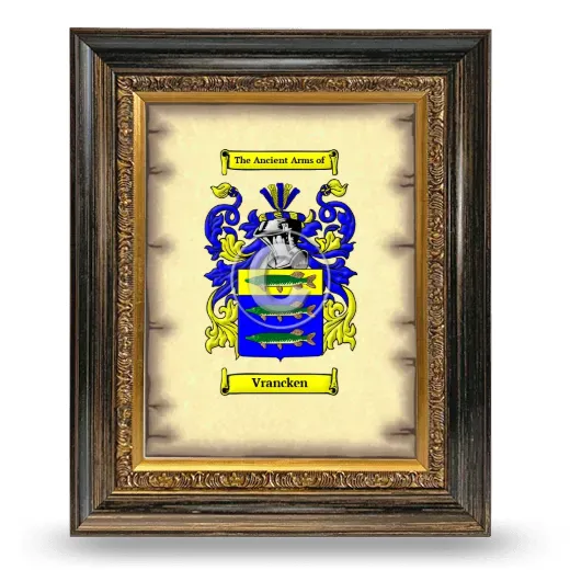 Vrancken Coat of Arms Framed - Heirloom