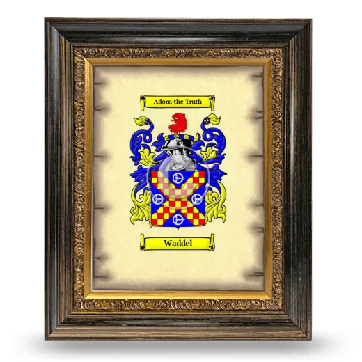 Waddel Coat of Arms Framed - Heirloom