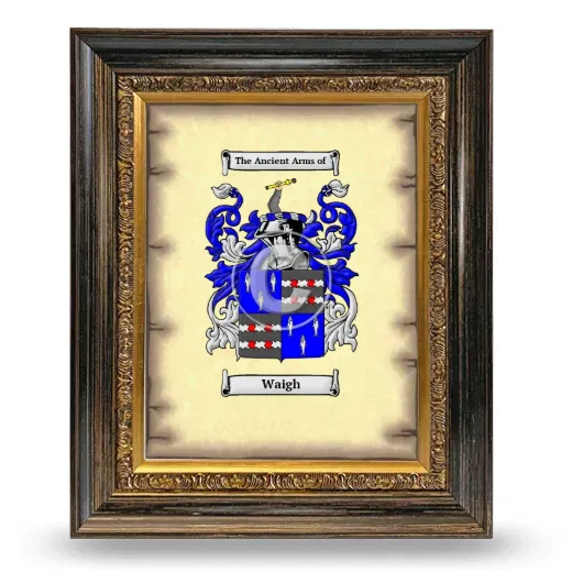 Waigh Coat of Arms Framed - Heirloom