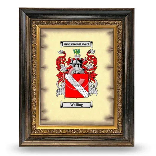 Walling Coat of Arms Framed - Heirloom