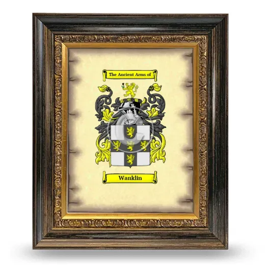Wanklin Coat of Arms Framed - Heirloom