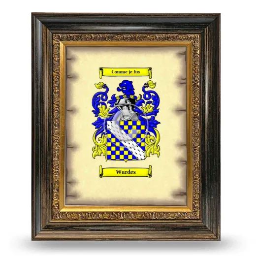 Wardes Coat of Arms Framed - Heirloom