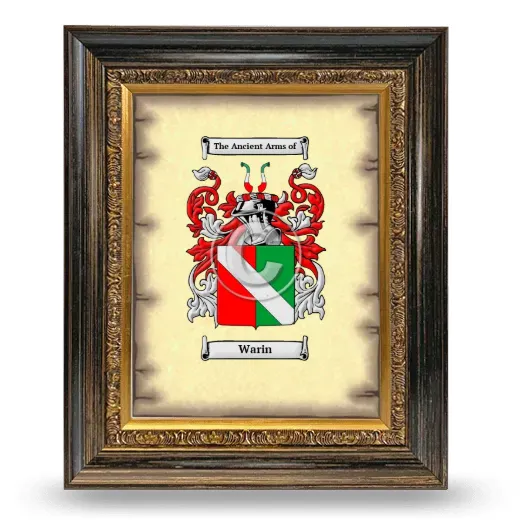 Warin Coat of Arms Framed - Heirloom
