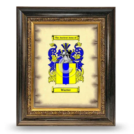 Warter Coat of Arms Framed - Heirloom