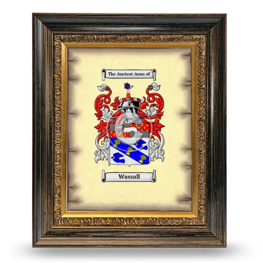 Wassall Coat of Arms Framed - Heirloom