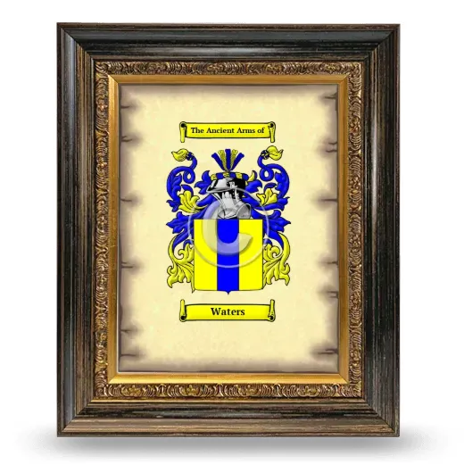 Waters Coat of Arms Framed - Heirloom
