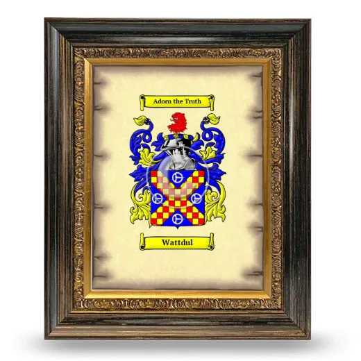 Wattdul Coat of Arms Framed - Heirloom