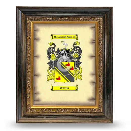 Wattis Coat of Arms Framed - Heirloom