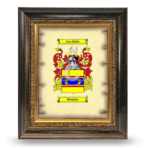 Weaver Coat of Arms Framed - Heirloom