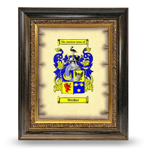 Wecker Coat of Arms Framed - Heirloom