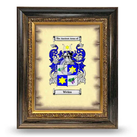Weins Coat of Arms Framed - Heirloom