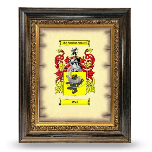 Wel Coat of Arms Framed - Heirloom