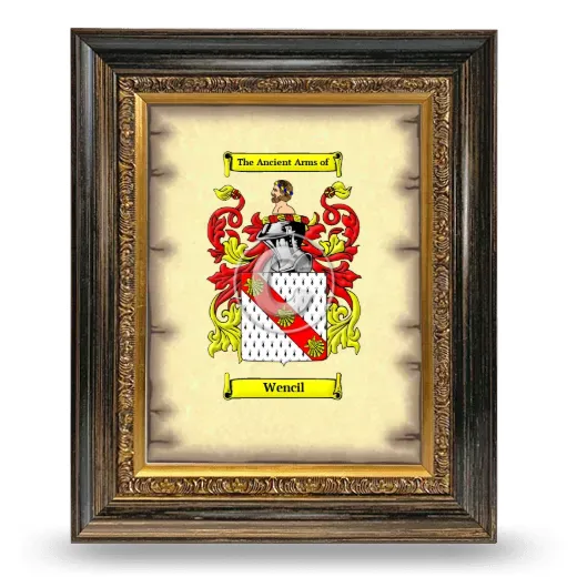 Wencil Coat of Arms Framed - Heirloom