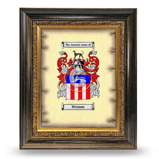 Wenum Coat of Arms Framed - Heirloom