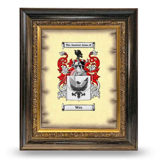 Wes Coat of Arms Framed - Heirloom