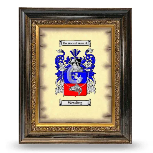 Wessling Coat of Arms Framed - Heirloom