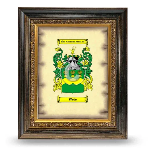 Wete Coat of Arms Framed - Heirloom