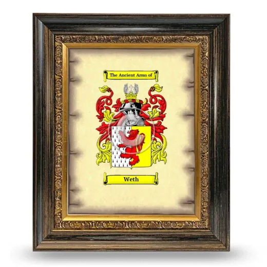Weth Coat of Arms Framed - Heirloom