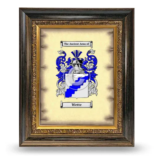 Wette Coat of Arms Framed - Heirloom