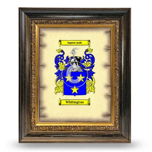 Whitington Coat of Arms Framed - Heirloom