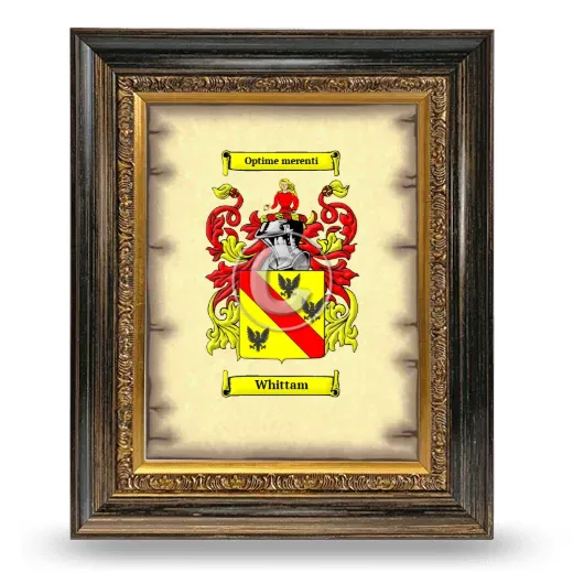 Whittam Coat of Arms Framed - Heirloom