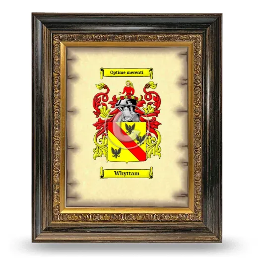 Whyttam Coat of Arms Framed - Heirloom