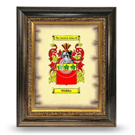 Widdos Coat of Arms Framed - Heirloom