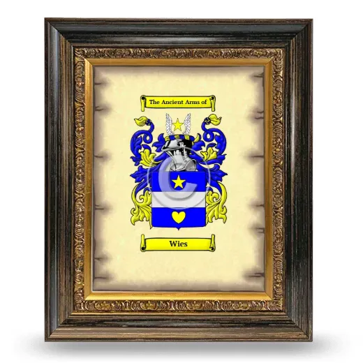 Wies Coat of Arms Framed - Heirloom