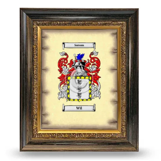 Wil Coat of Arms Framed - Heirloom