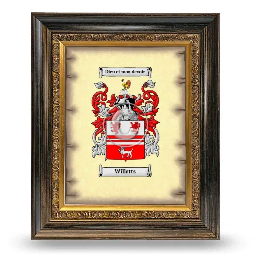 Willatts Coat of Arms Framed - Heirloom