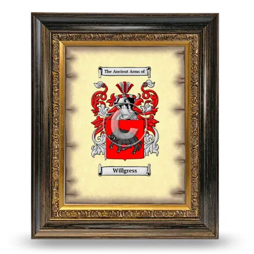Willgress Coat of Arms Framed - Heirloom
