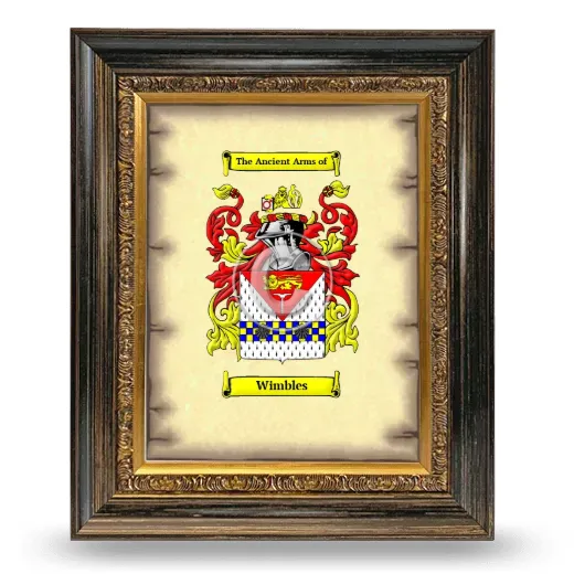 Wimbles Coat of Arms Framed - Heirloom