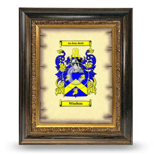 Windum Coat of Arms Framed - Heirloom